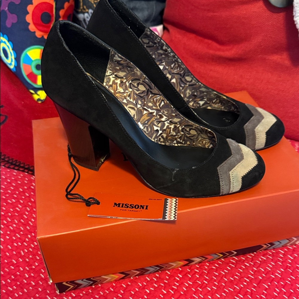Missoni for Target Black and Tan Zigzag Heels